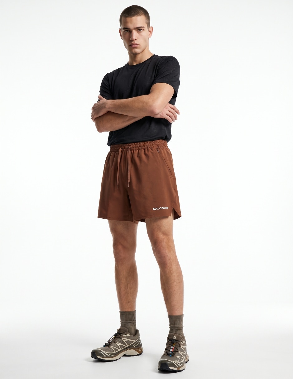 Short con malla con bolsillos para correr hombre