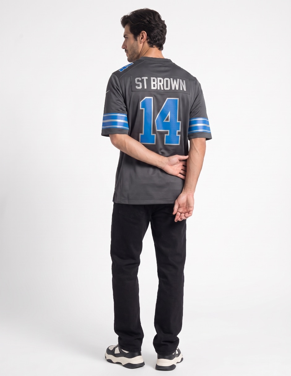 Jersey de detroit lions conmemorativo de manga corta jugador para hombre 2