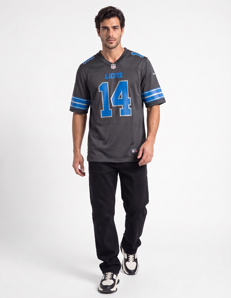 Jersey de detroit lions conmemorativo de manga corta jugador para hombre 3