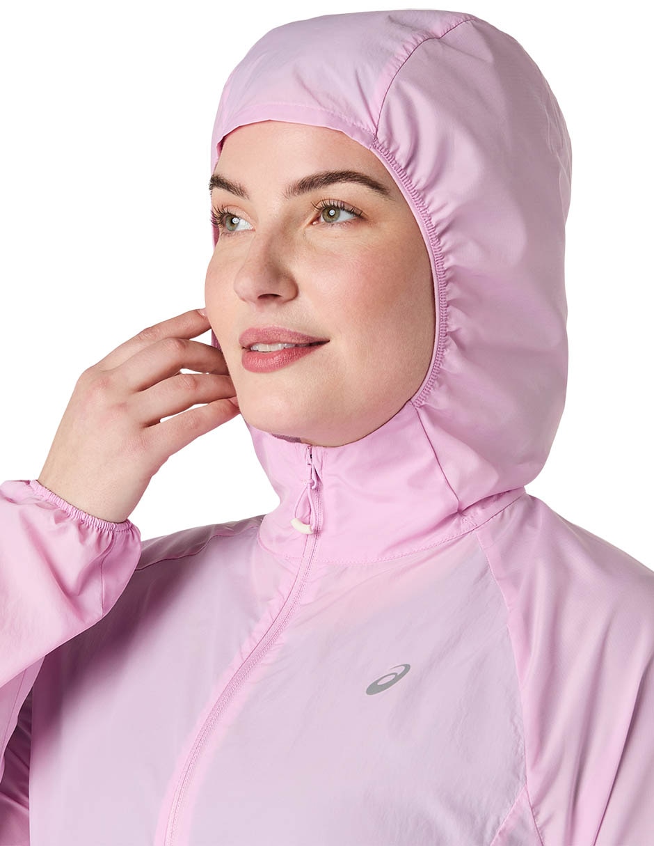Chamarra para correr asics road packable jacket de mujer