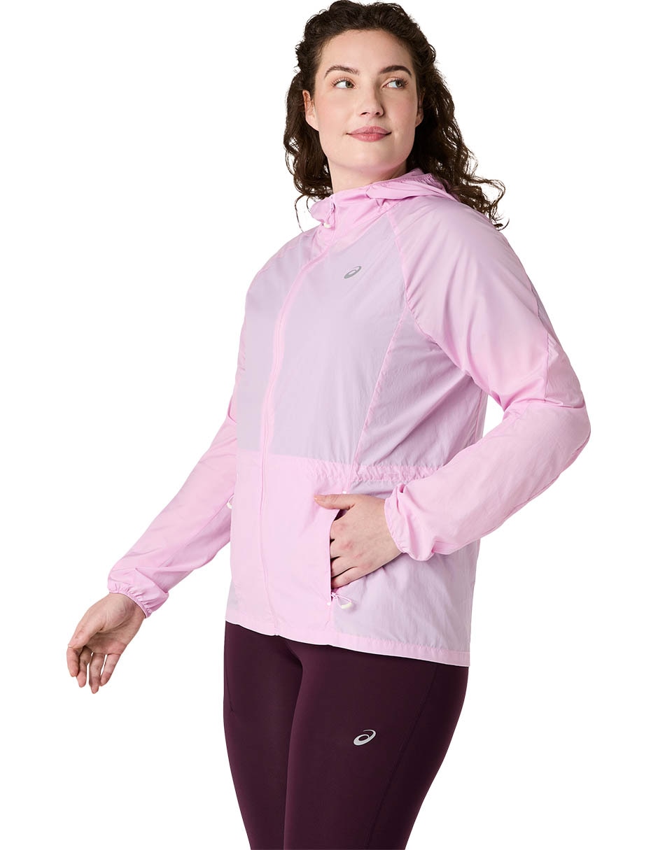 Chamarra para correr asics road packable jacket de mujer