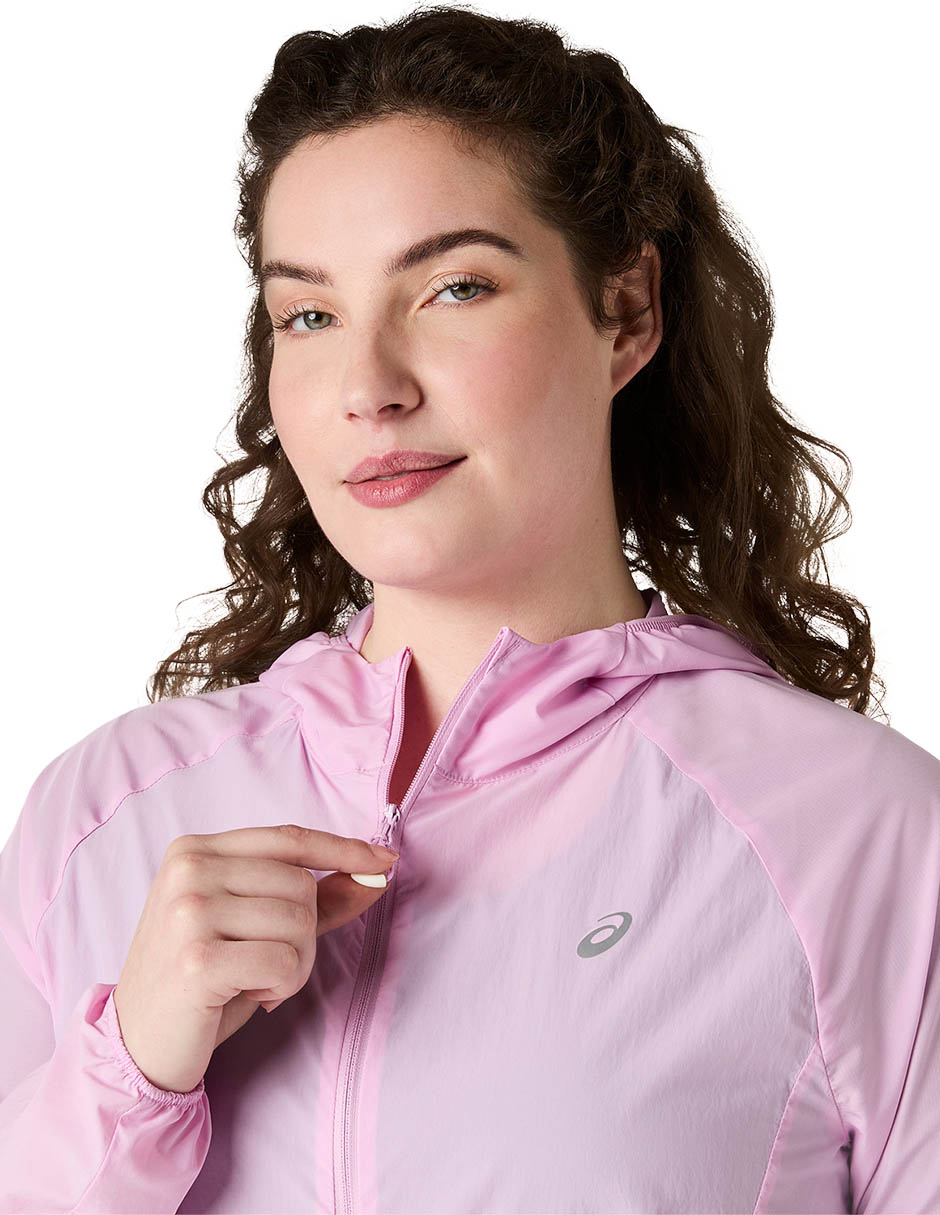 Chamarra para correr asics road packable jacket de mujer