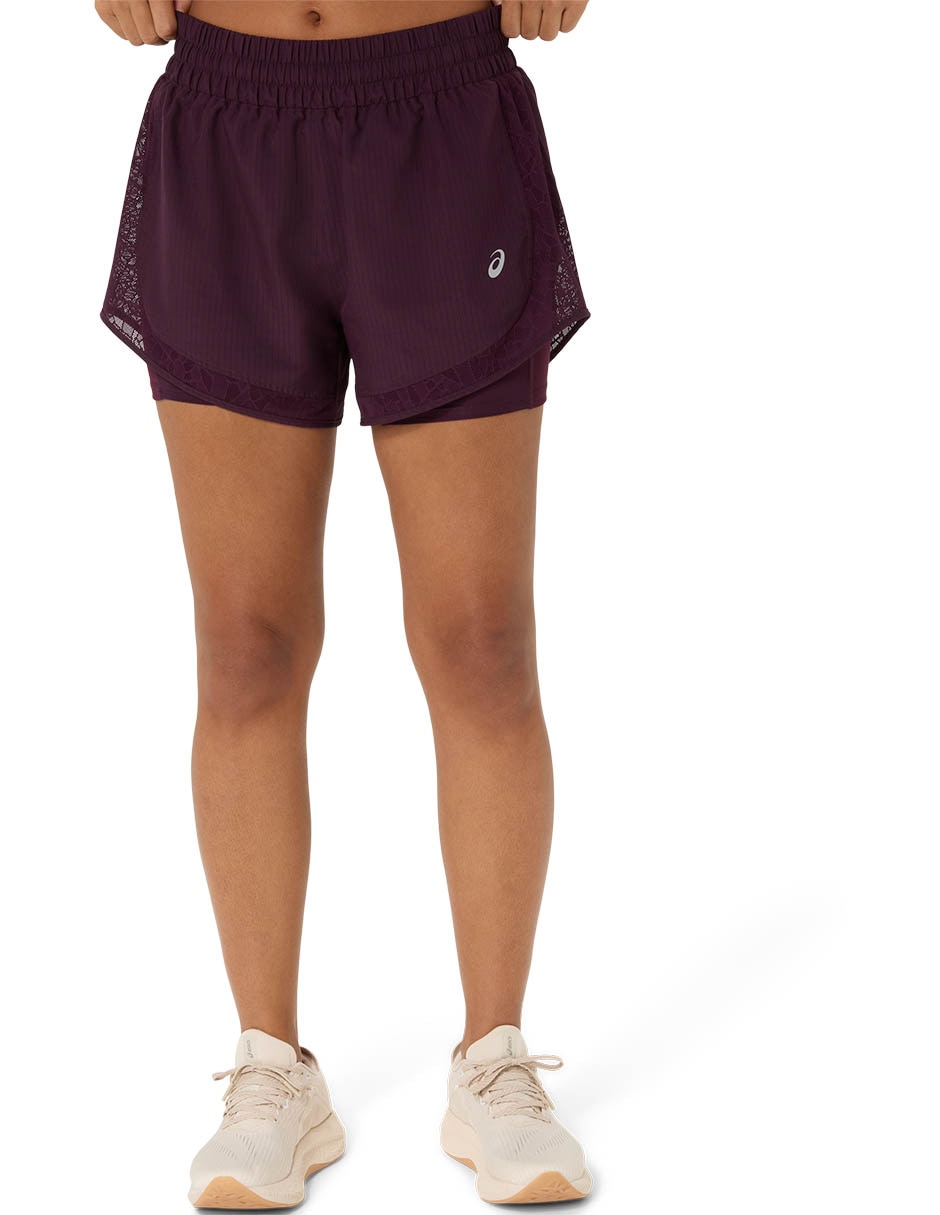 Short calzón de malla integrado Asics para correr mujer