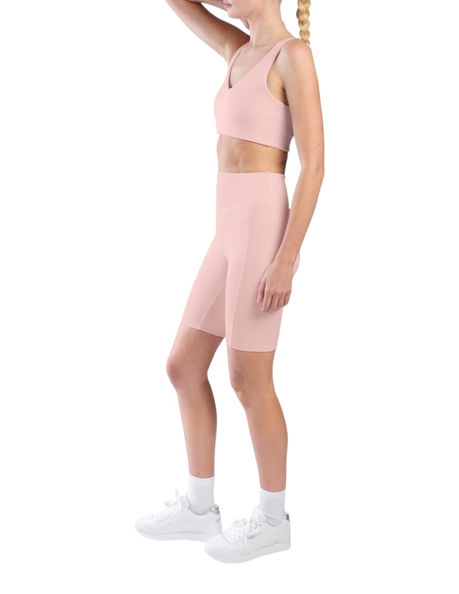 Short Lux Peached Biker para correr mujer 4