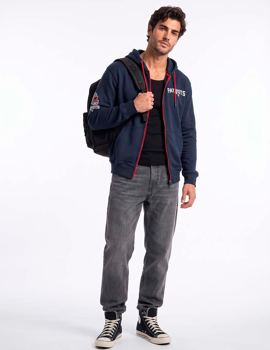 Sudadera casual con capucha New England Patriots para hombre
