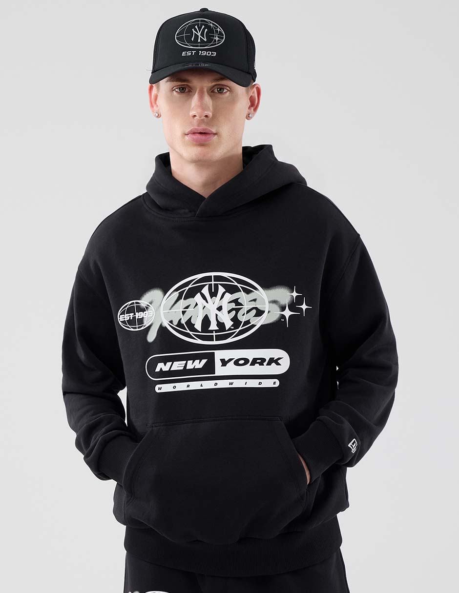 Sudadera para béisbol new era ny graphic con capucha y bolsa new york yankees unisex