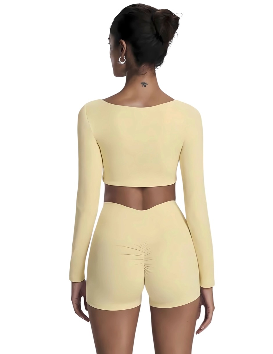 Conjunto deportivo ajustado con elástico para mujer 5