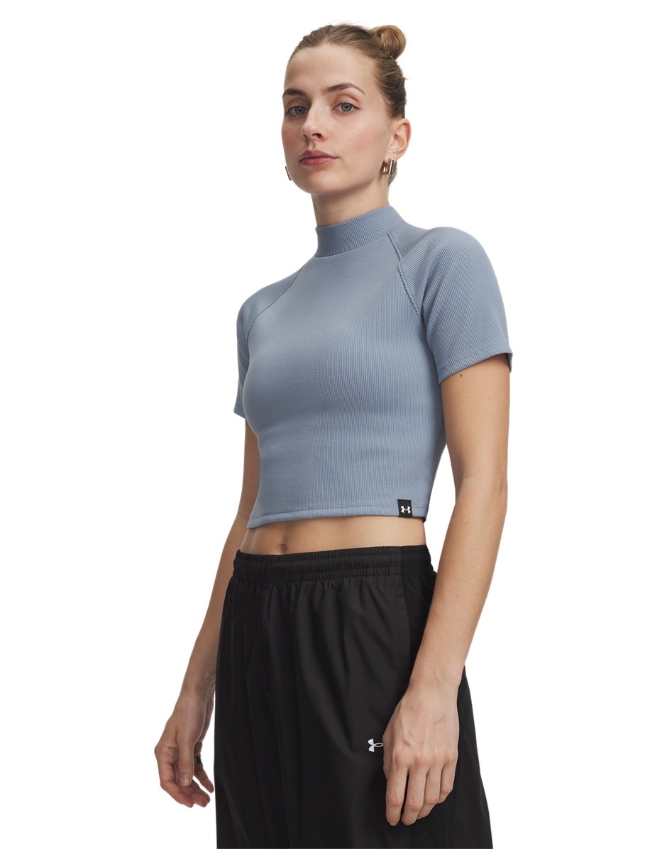 Playera deportiva para entrenamiento Ua Rival Rib Mock Ss Tee de mujer