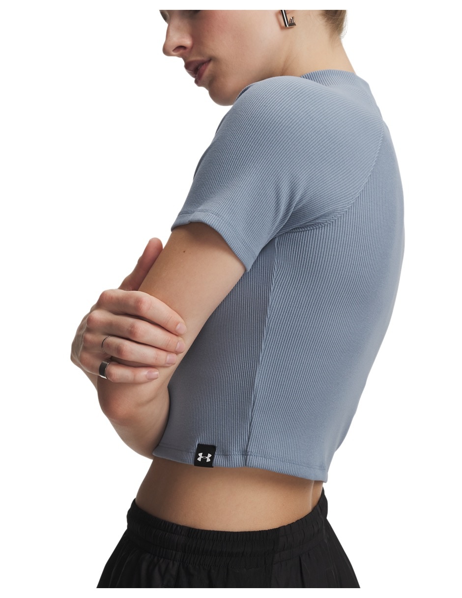 Playera deportiva para entrenamiento Ua Rival Rib Mock Ss Tee de mujer 3