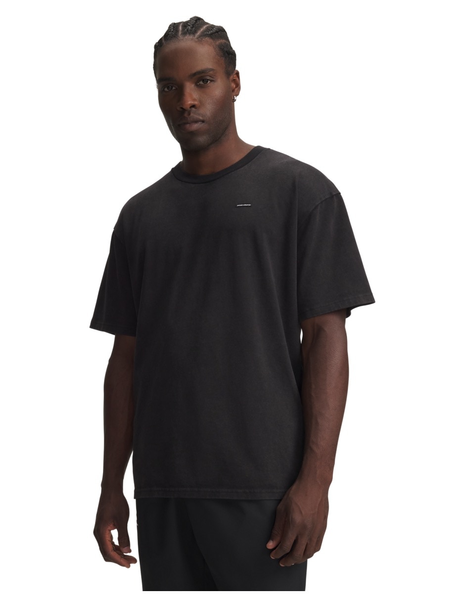 Playera deportiva para entrenamiento Ua M Hwt Os Wash Ss de hombre