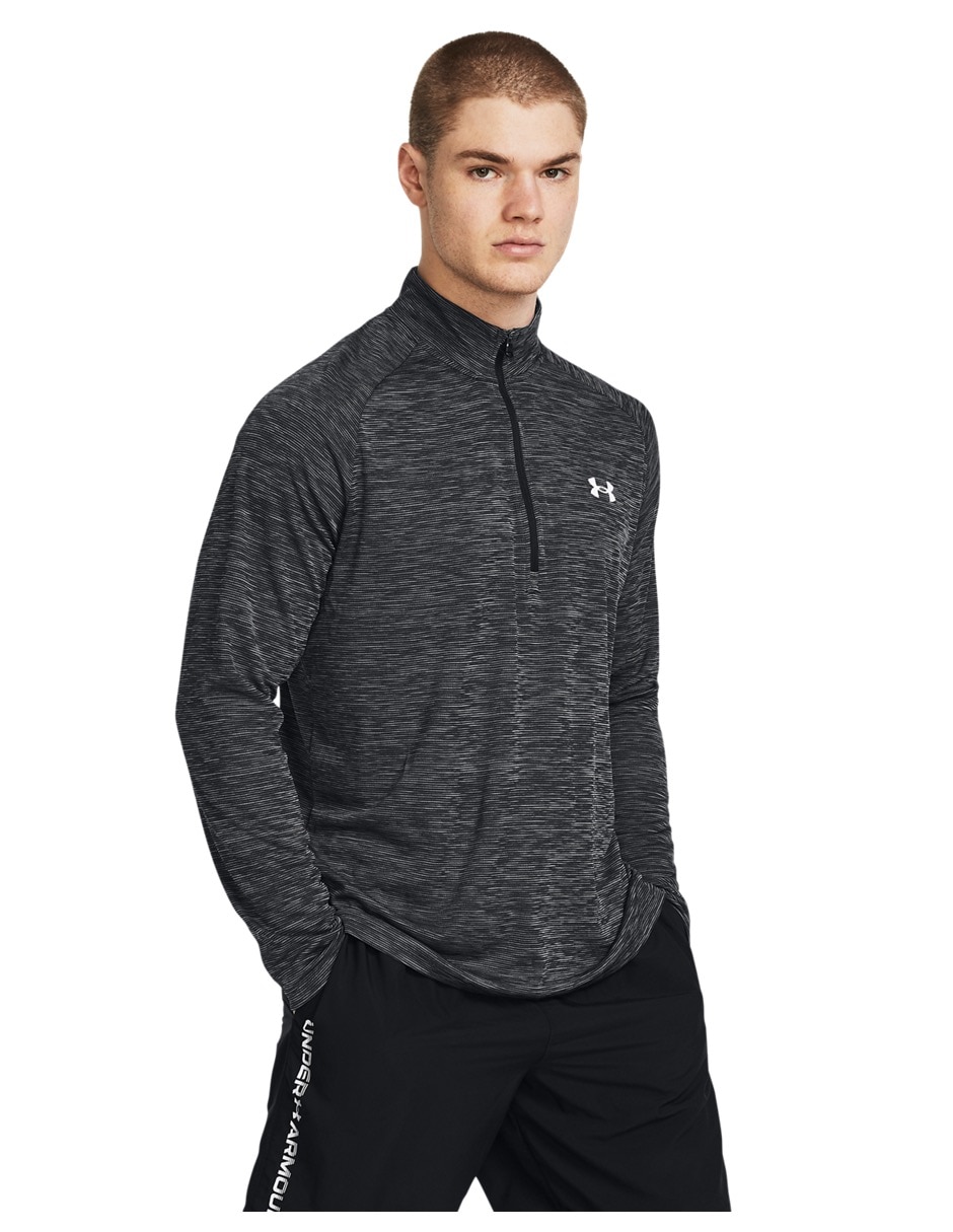 Sudadera para entrenamiento Ua Tech Textured 12 Zip con capucha para hombre Sudadera para entrenamiento Ua Tech Textured 12 Zip con capucha para hombre