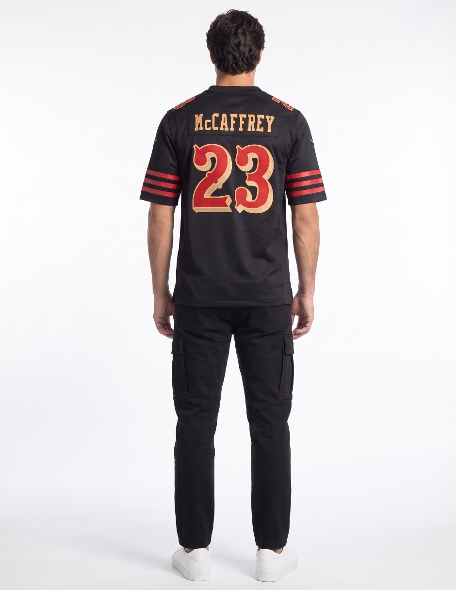 Jersey de San Francisco 49ers conmemorativo de McCaffrey manga corta jugador de hombre 2