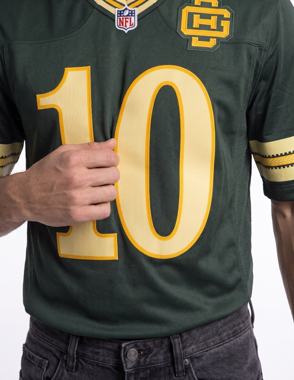 Jersey de Green Bay Packers conmemorativo de manga corta jugador para hombre 4