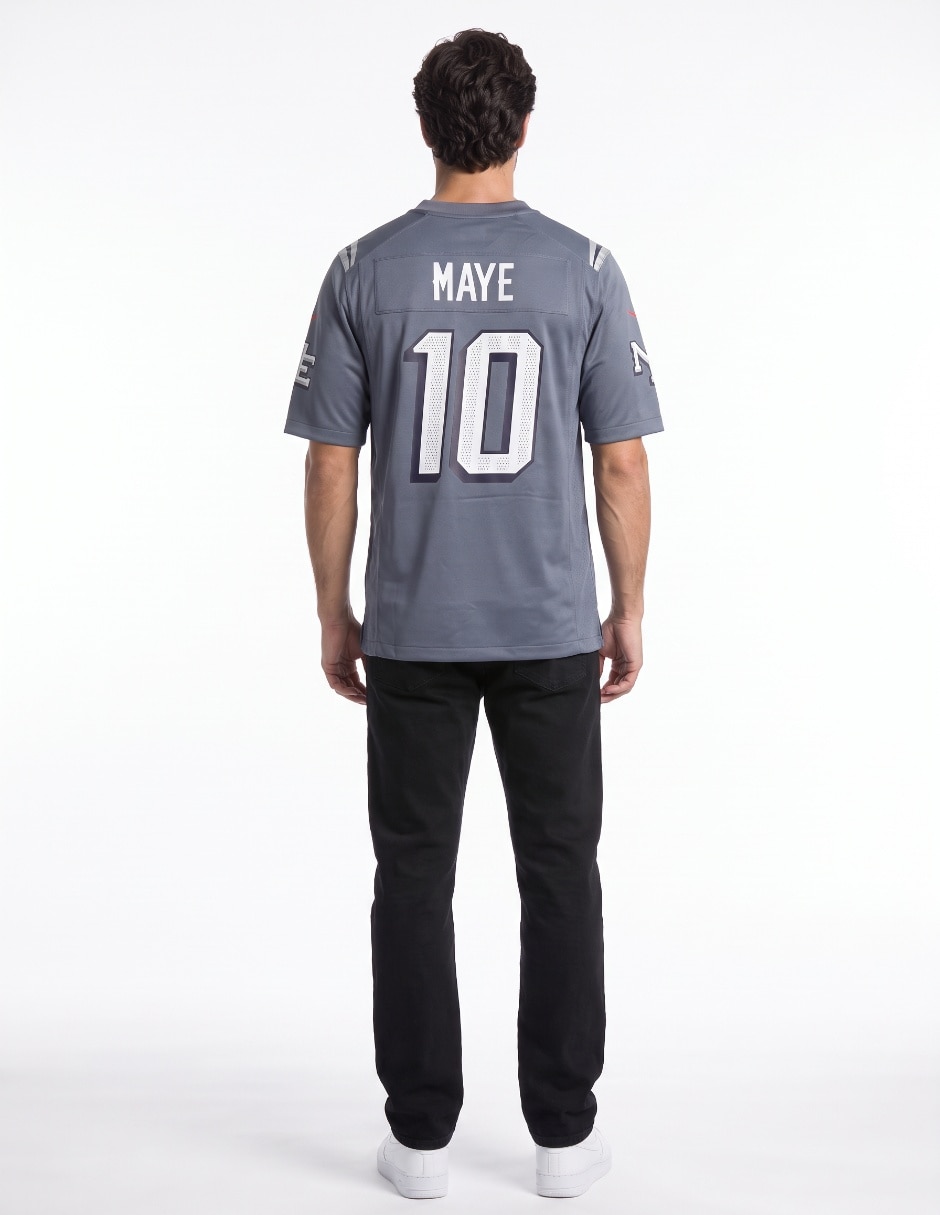 Jersey de New England Patriots conmemorativo de Drake Maye manga corta jugador para hombre 2