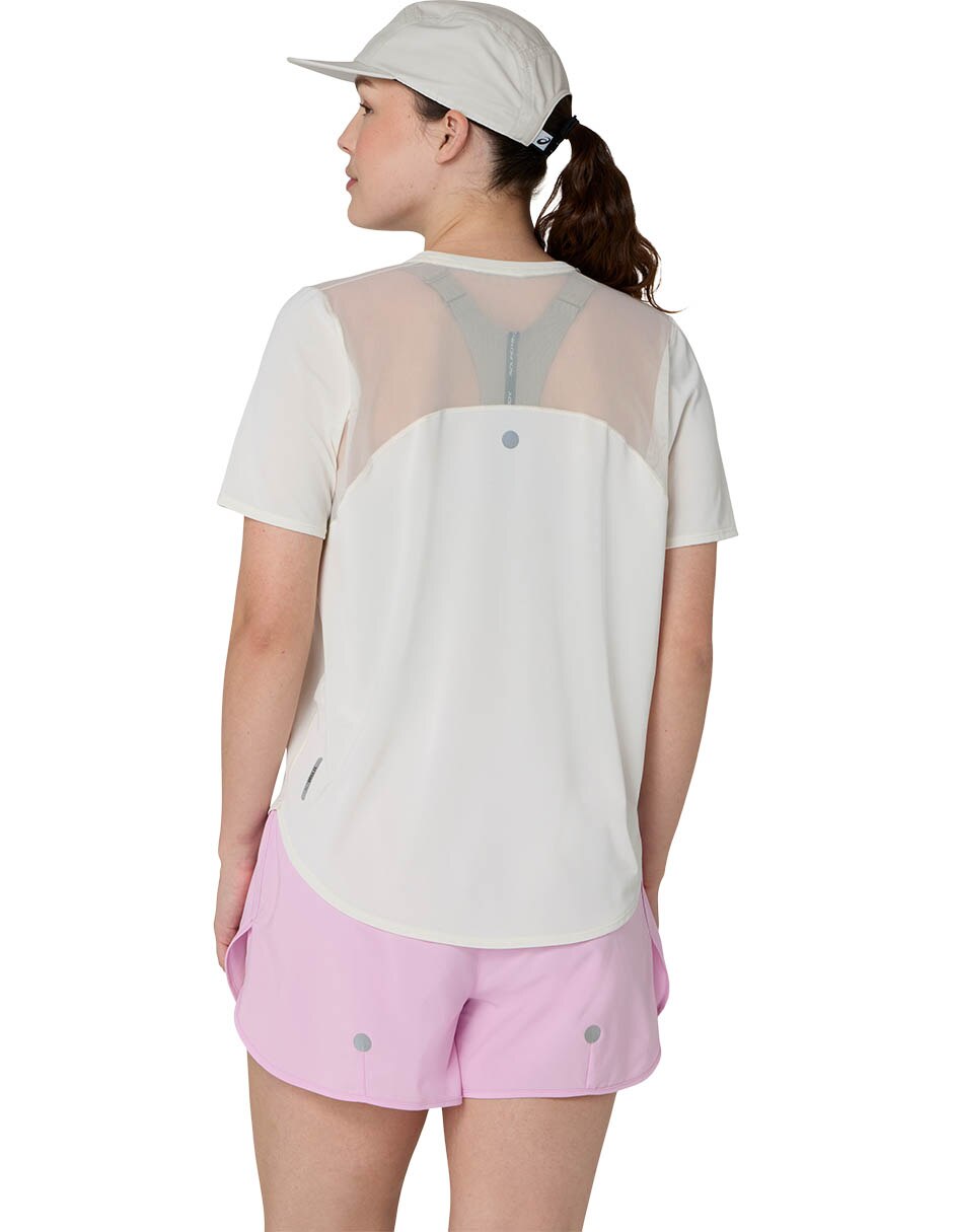 Playera deportiva para trail fujitrail logo ss de mujer 5
