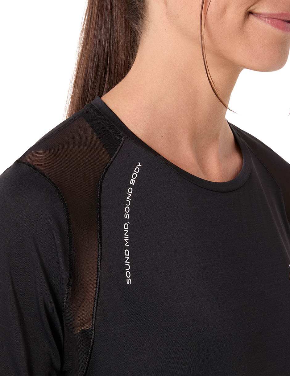 Playera deportiva para correr road de mujer 5