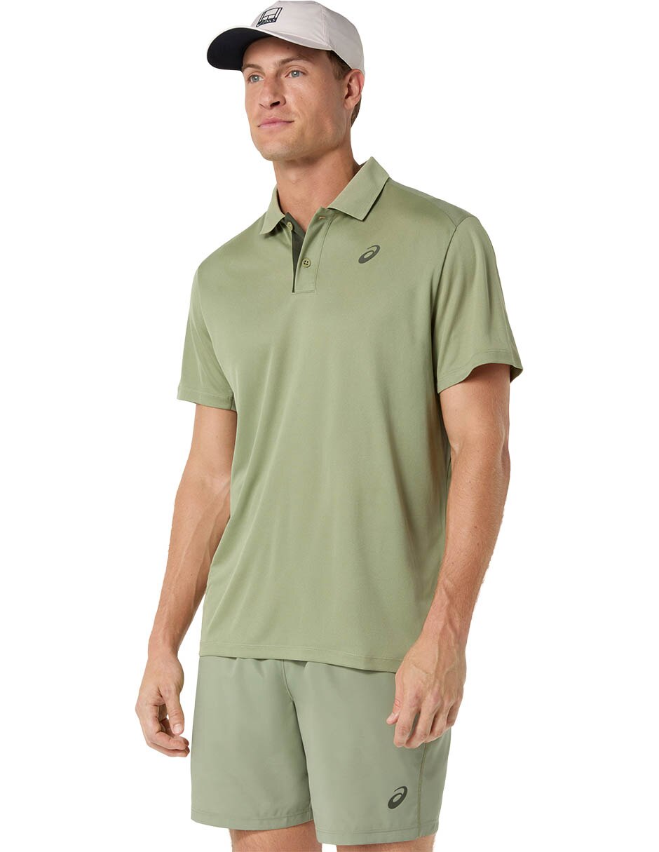 Playera tipo polo deporte con raqueta para hombre 3