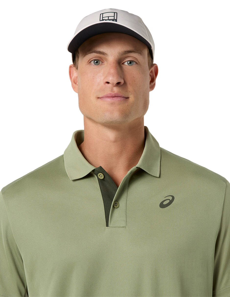 Playera tipo polo deporte con raqueta para hombre 4