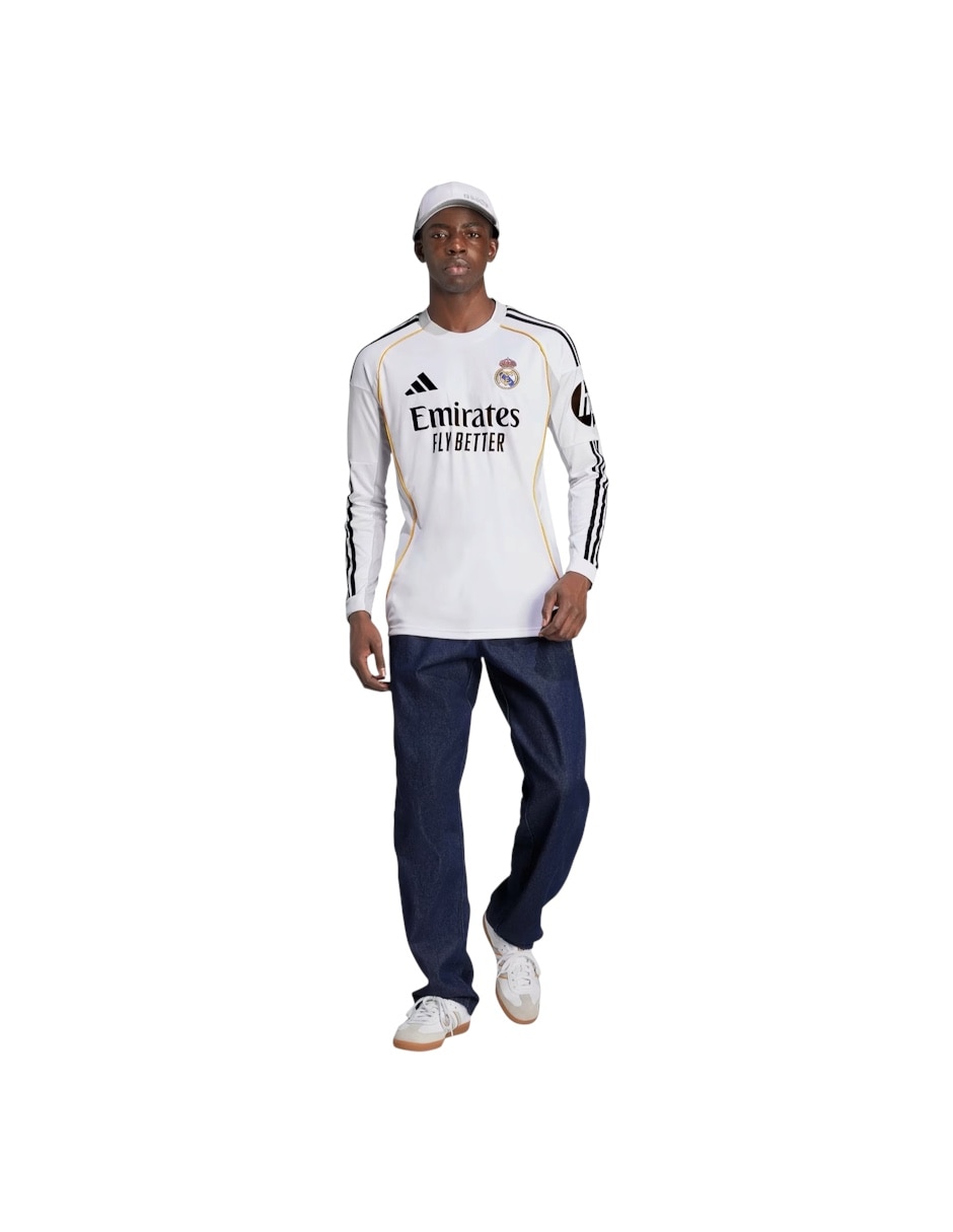 Jersey de real madrid club de fútbol local de manga larga jugador para hombre 2
