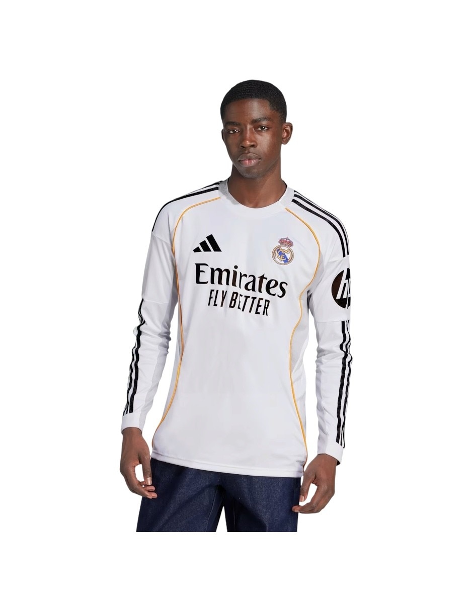 Jersey de real madrid club de fútbol local de manga larga jugador para hombre 4