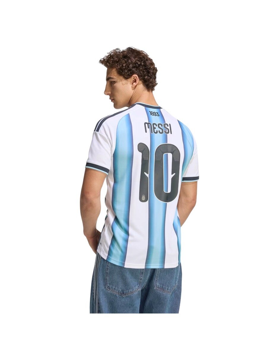 Jersey de selección de fútbol de argentina local de lionel messi manga corta fan para hombre 3