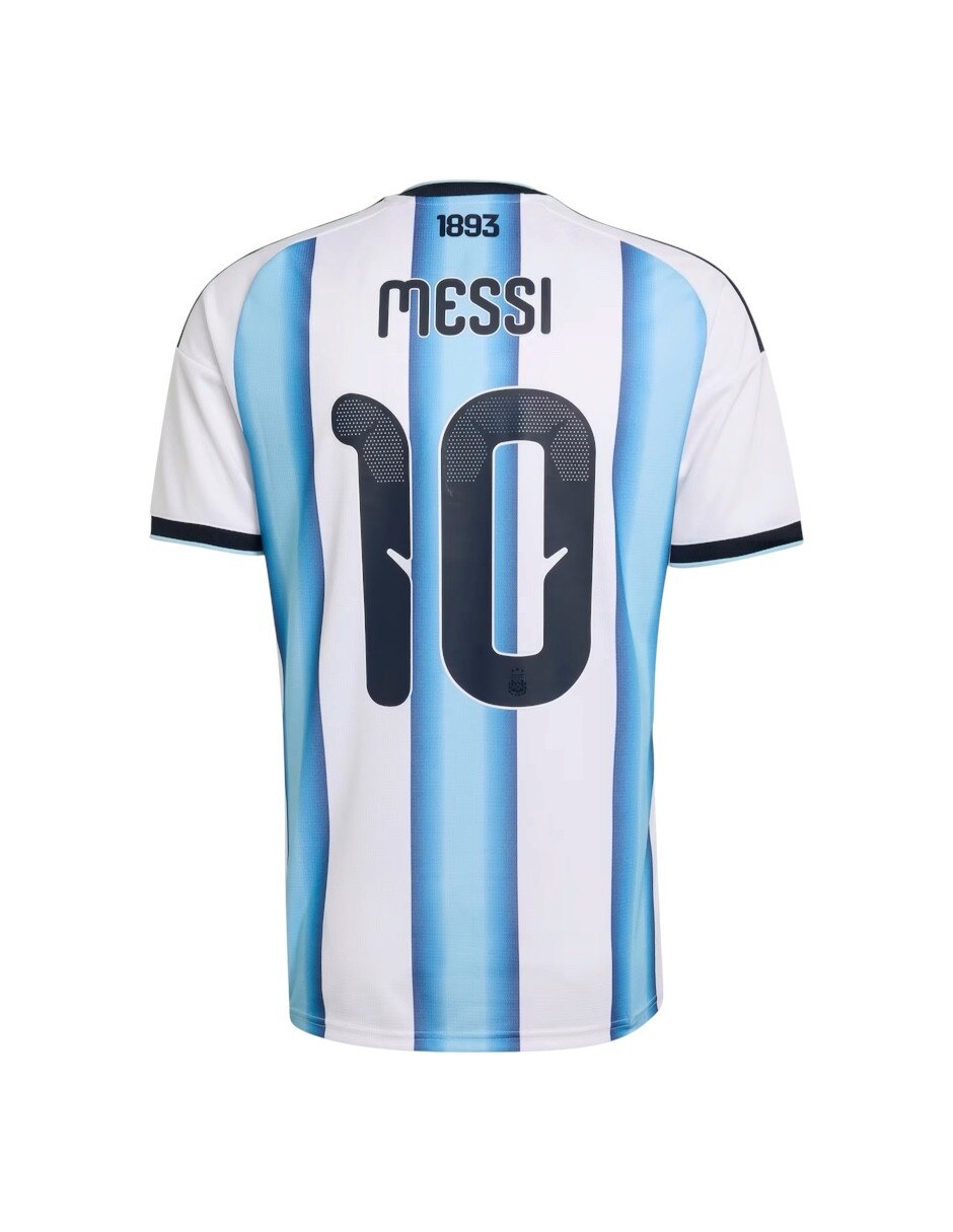 Jersey de selección de fútbol de argentina local de lionel messi manga corta fan para hombre 4
