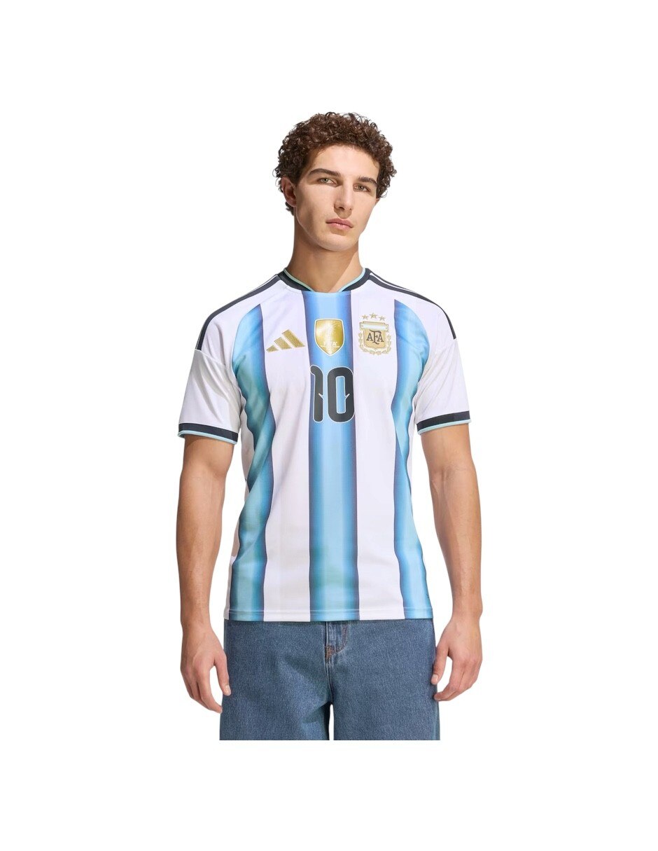 Jersey de selección de fútbol de argentina local de lionel messi manga corta fan para hombre 5