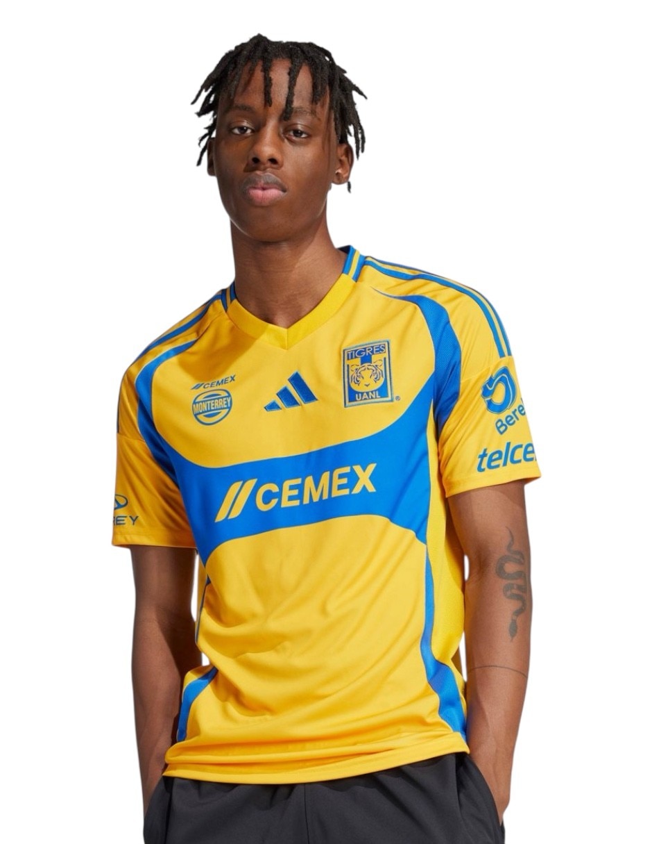 Jersey de tigres uanl local de manga corta para hombre