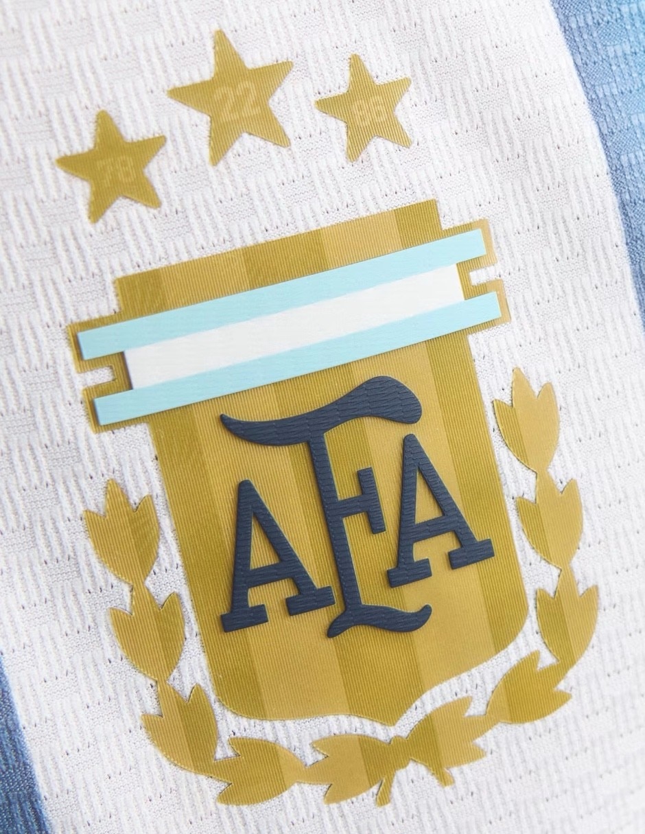 Jersey de selección de fútbol de argentina visitante de lionel messi manga corta jugador para hombre 3