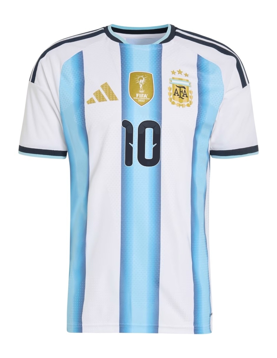 Jersey de selección de fútbol de argentina visitante de lionel messi manga corta jugador para hombre 4