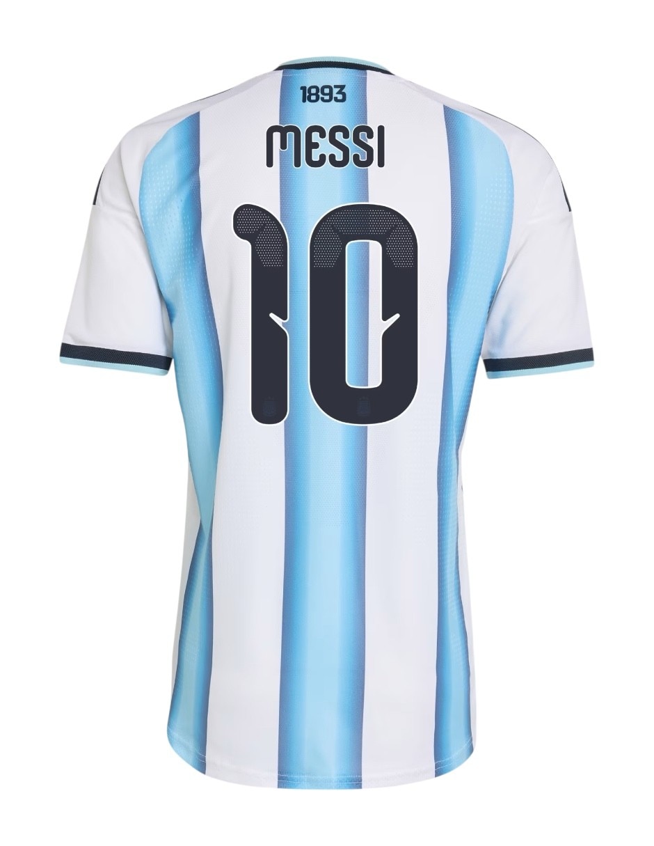 Jersey de selección de fútbol de argentina visitante de lionel messi manga corta jugador para hombre 5