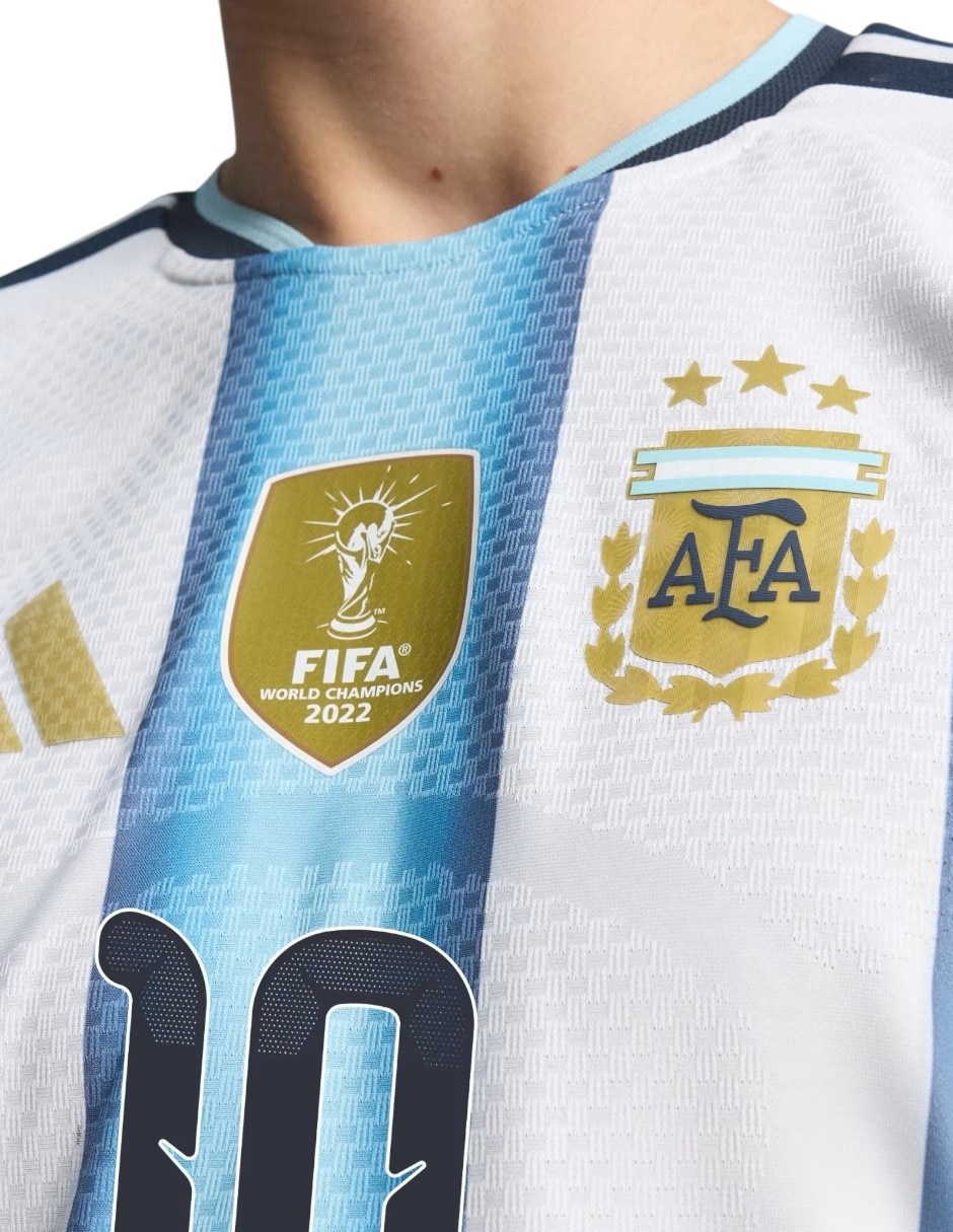 Jersey de selección de fútbol de argentina visitante de lionel messi manga corta jugador para hombre 8