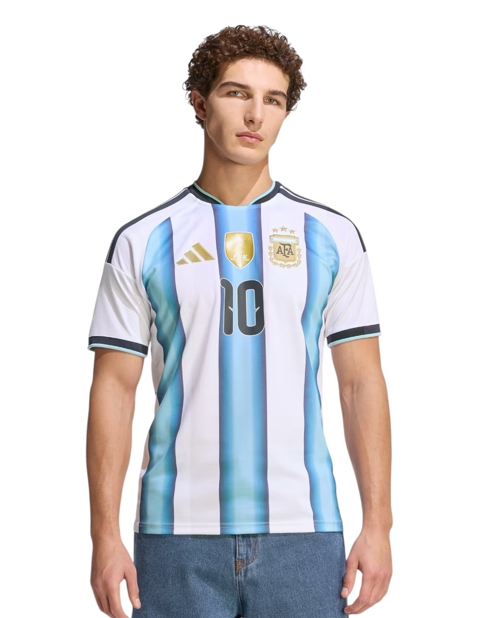 Jersey de selección de fútbol de argentina local de lionel messi manga corta fan para hombre Jersey de selección de fútbol de argentina local de lionel messi manga corta fan para hombre