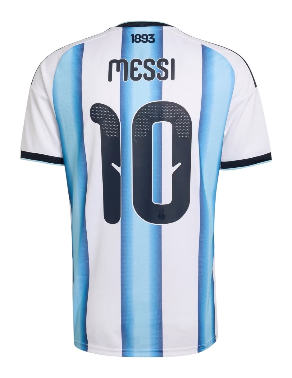 Jersey de selección de fútbol de argentina local de lionel messi manga corta fan para hombre 4
