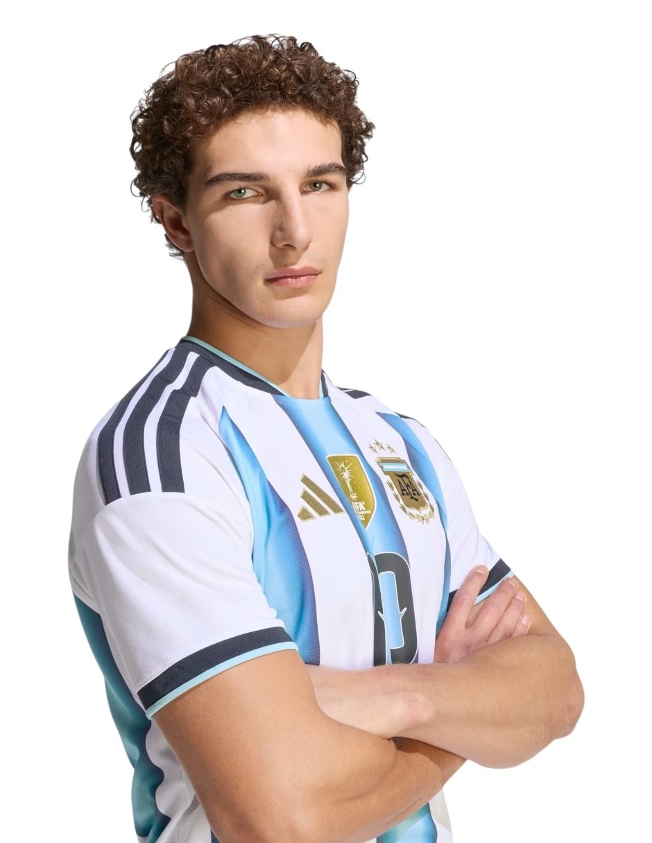 Jersey de selección de fútbol de argentina local de lionel messi manga corta fan para hombre 6