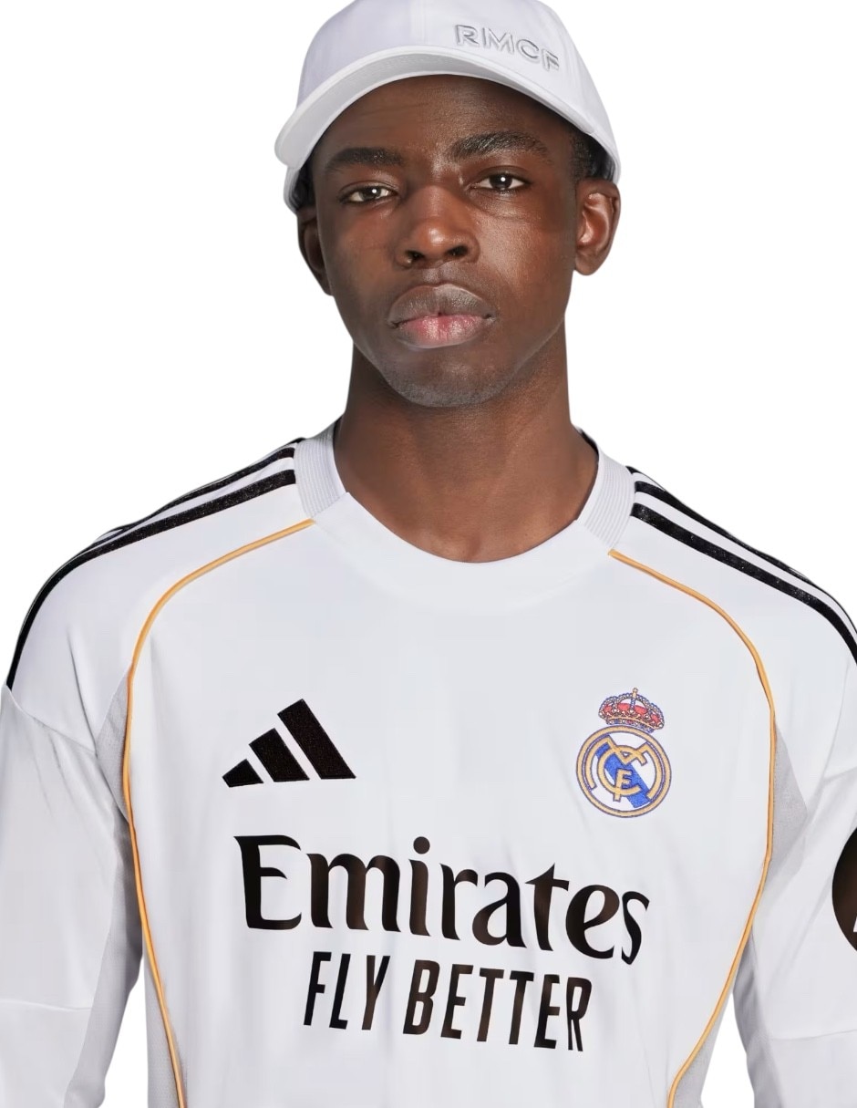 Jersey de real madrid club de fútbol local de manga larga fan para hombre 5