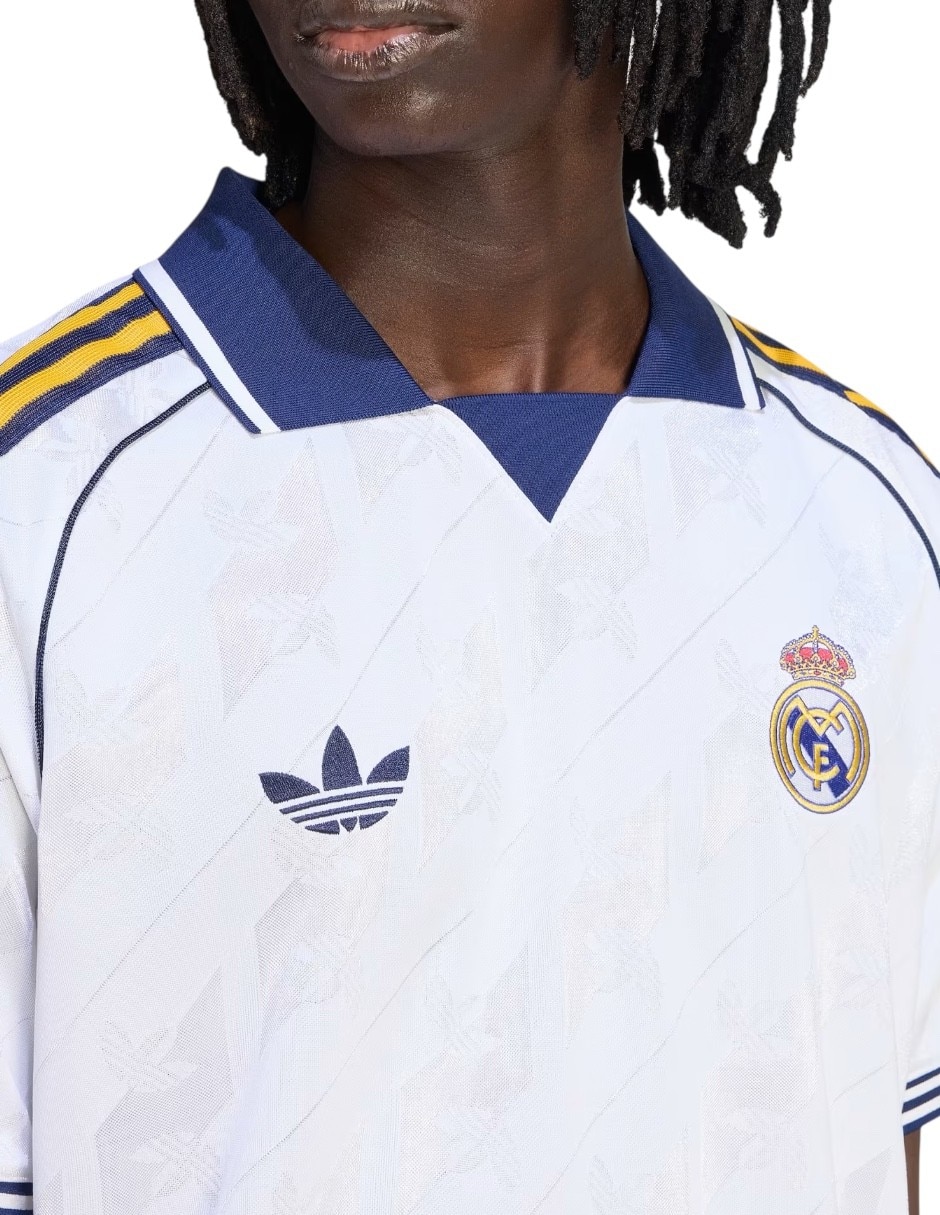 Jersey de real madrid club de fútbol local de manga corta para hombre 7