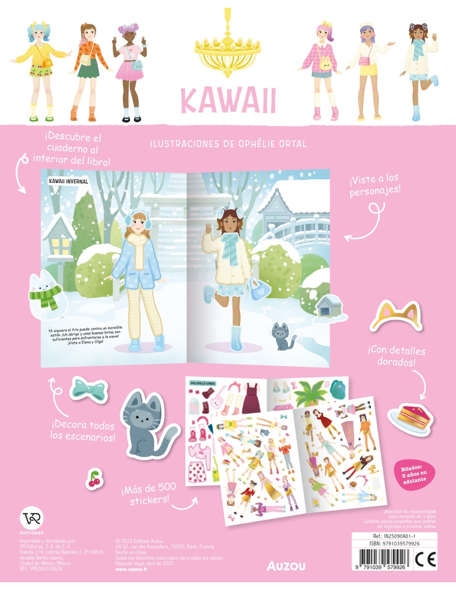 Libro de stickers kawaii de