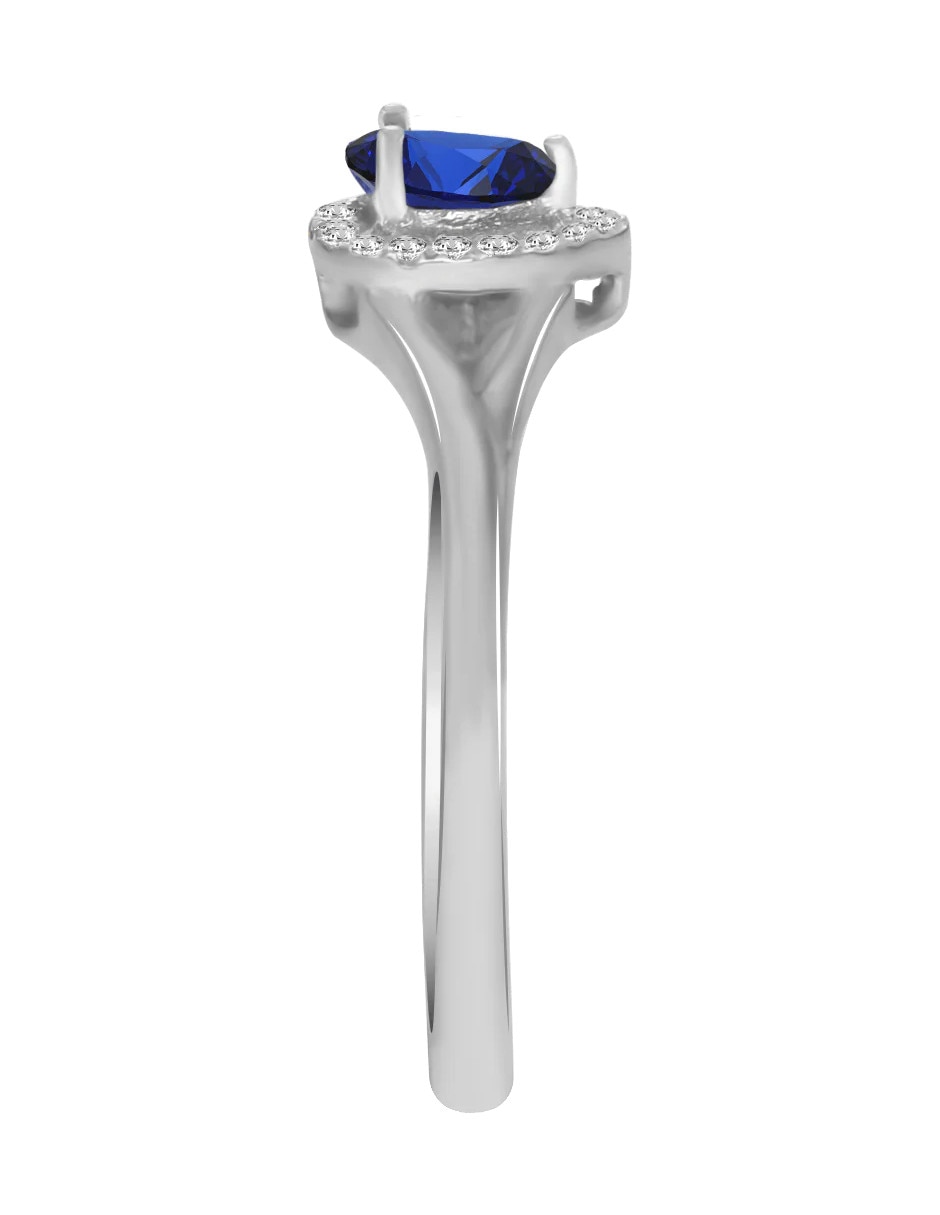 Anillo con gema ovalada fascinare cristina 14 k de oro zafiro y diamante brillante