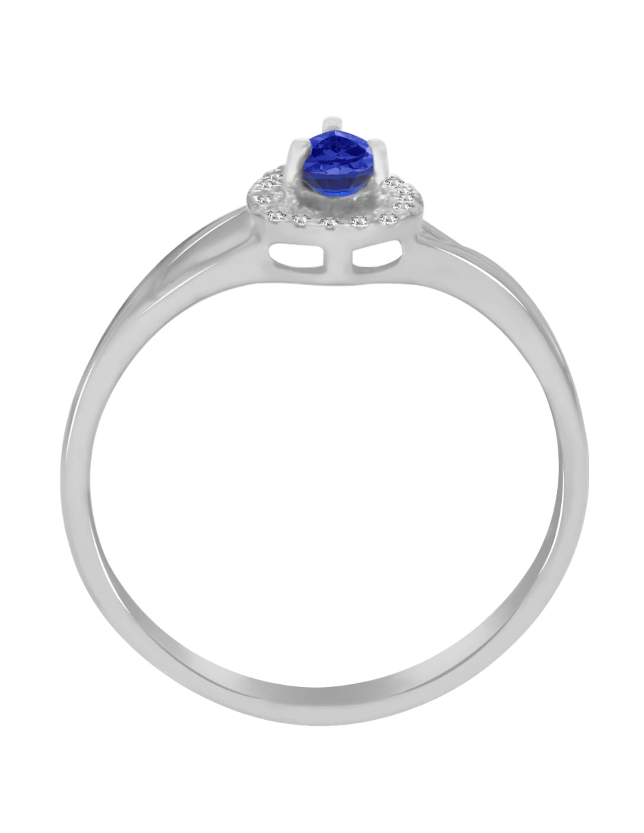 Anillo con gema ovalada fascinare cristina 14 k de oro zafiro y diamante brillante